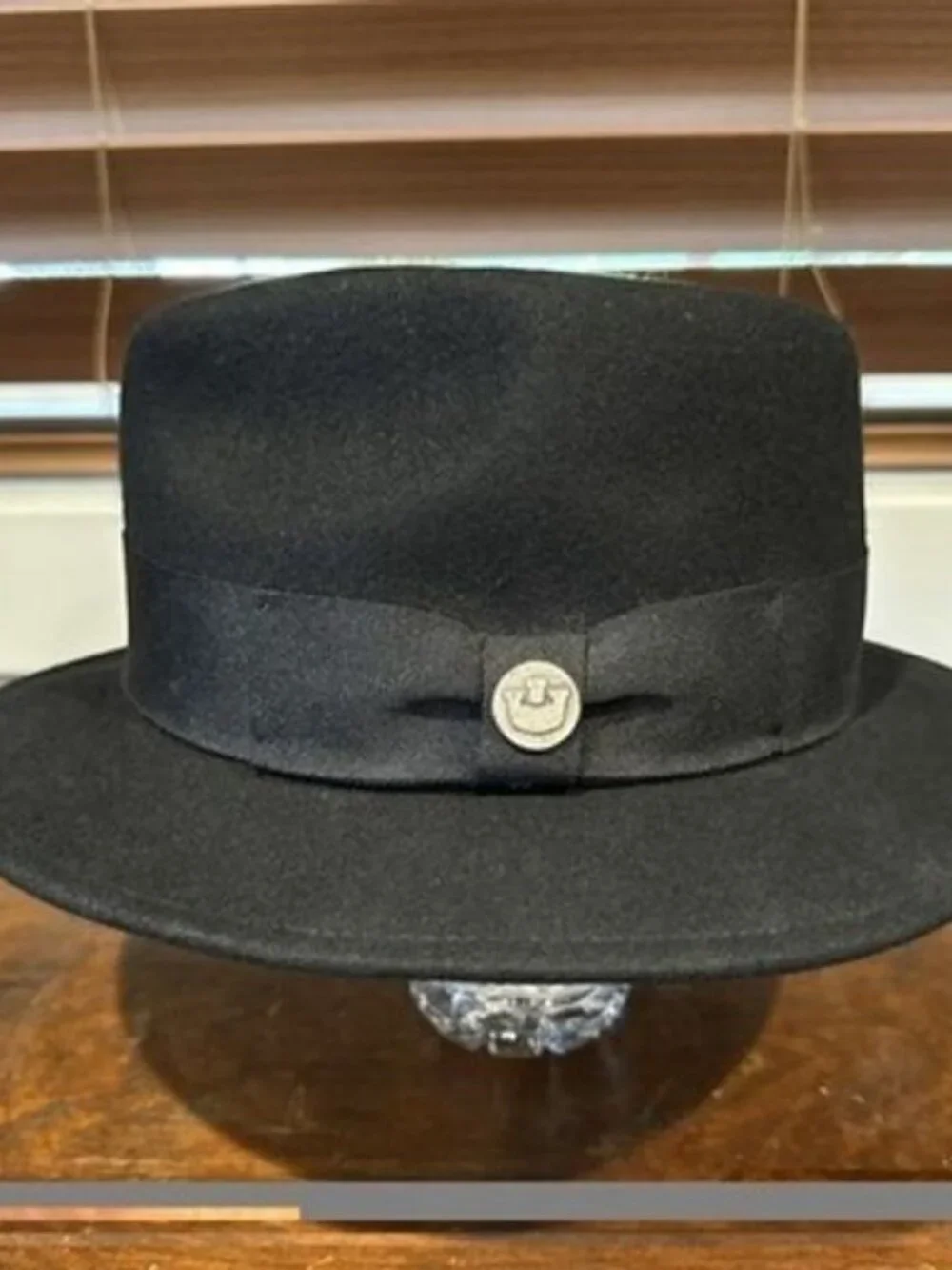 Goorin Bros 100-5801 Black 100% Wool Fedora Hat Mens Size Small